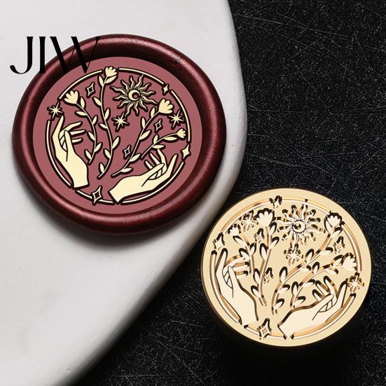 Creative Gift Packaging Vintage European Magic Themed Wax Seal Stamp Head, Solid Brass Exquisite Handmade Letter Sealing Engraved Head for Journal