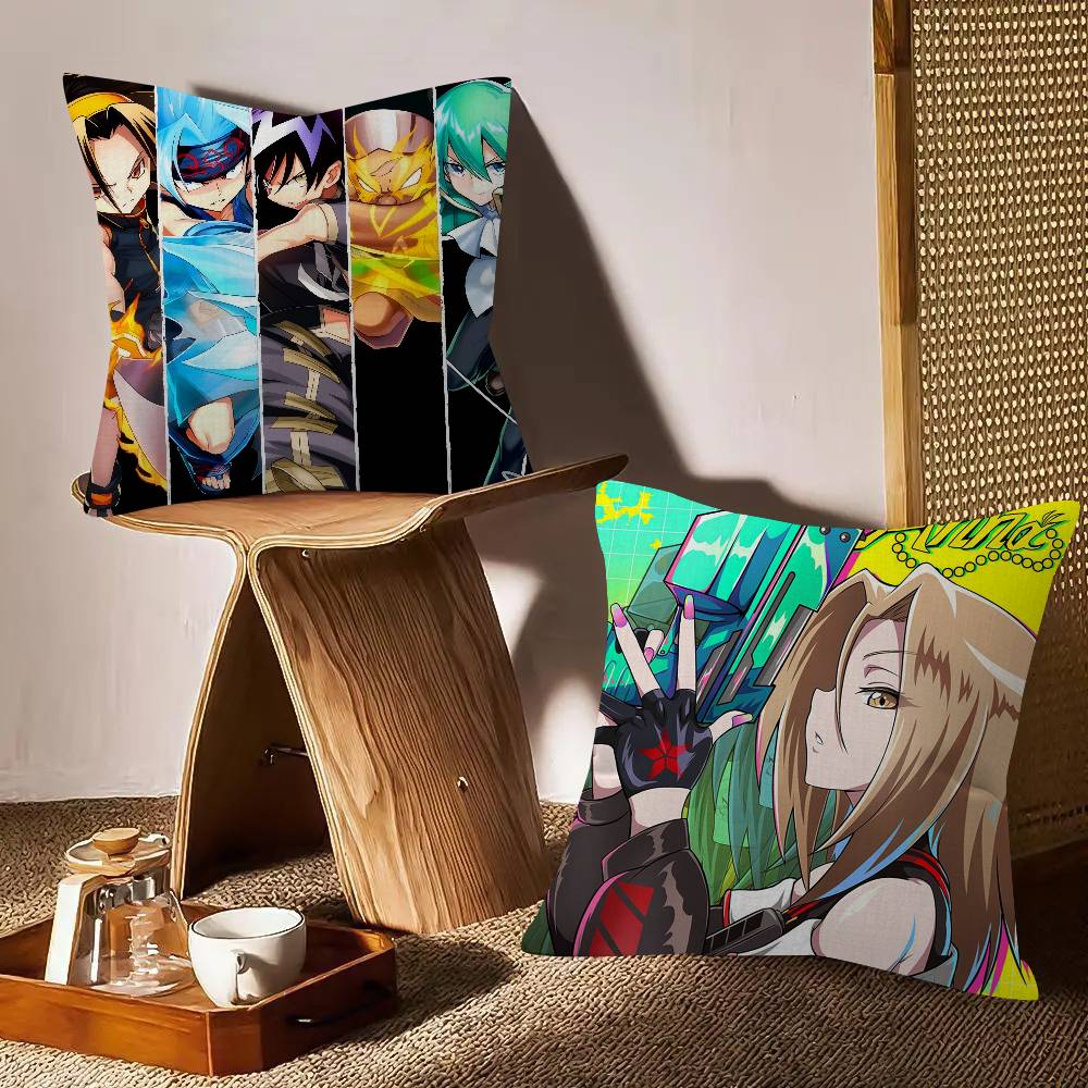 Anime Shaman King  Pillow Cushion Cover Pillowcase Living Room Sofa Home Decor Customized