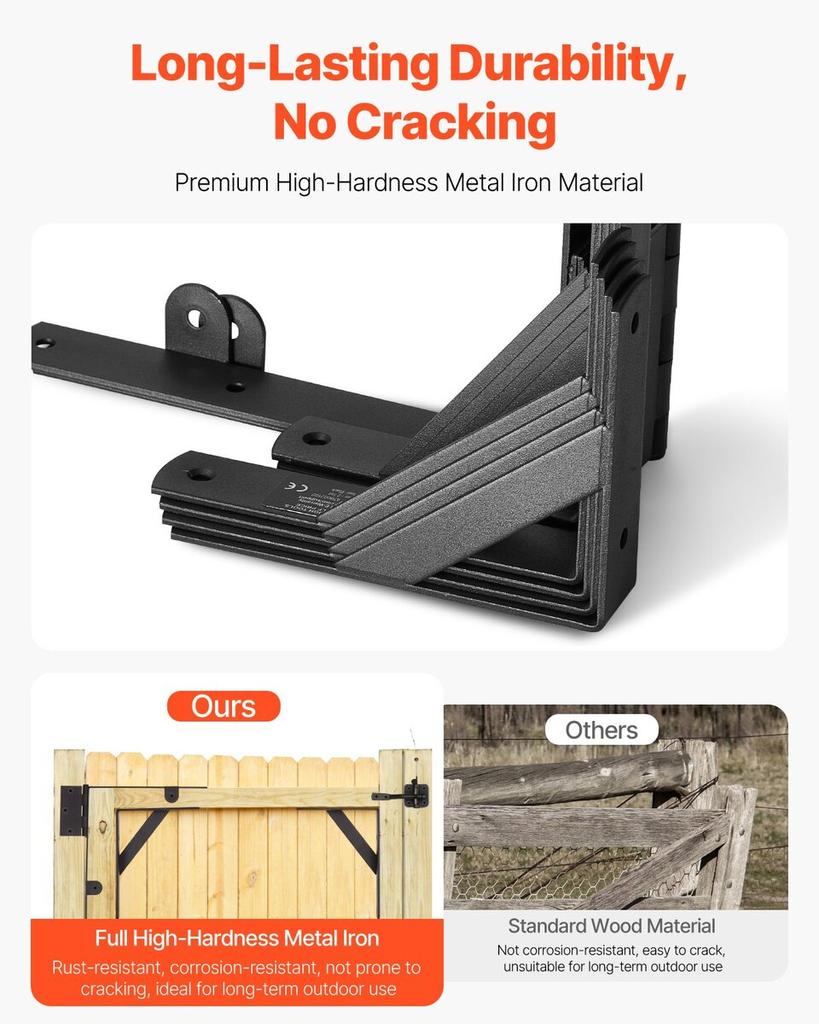 Torwinkelhalterung 2 Sätze Anti-Durchhängen Torrahmen Hardware-Kit Schwarz