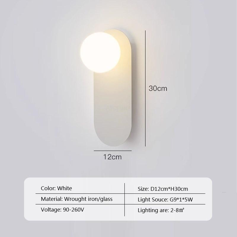 

Светодиодный настенный светильник Nordic Minimalist Glass Orange Wall Sconsons для спальни, гостиной, коридора, украшения, эстетичные светильники Warm white