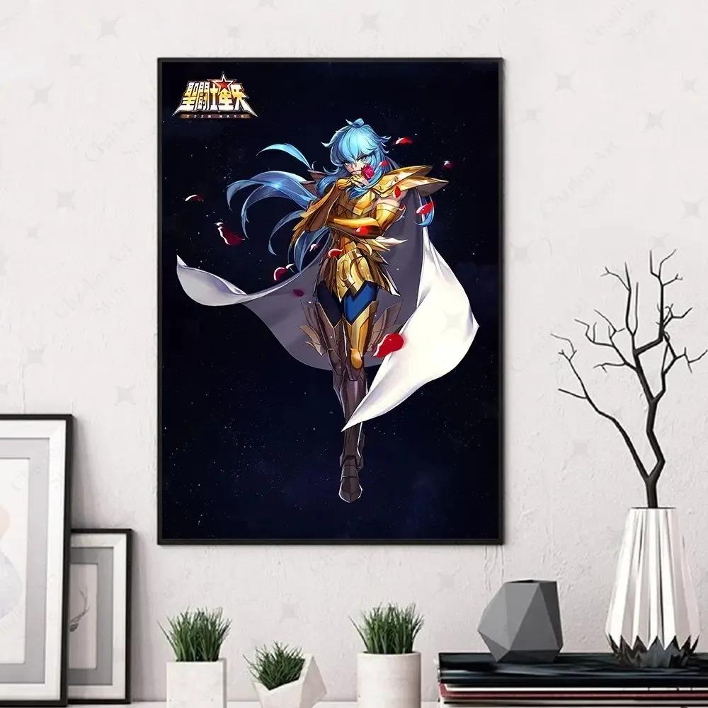Stampa di Poster Classico Anime Giapponese Saint Seiya Cartone Animato Vergine Cavaliere d'Oro Pittura su Tela Arte da Parete Immagini Soggiorno Decorazione Casa