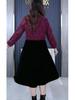 Spring Luxe Lace Jacquard Velvet Plus Size Dress for Women