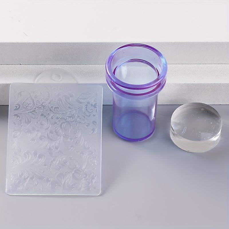 Set of Nail Art Stamps and Scrapers Removable Design Transparent Nail Art Stamps DIY Nail Art Decoration French Manicure Tools