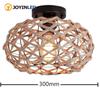 JOYINLED E27 Natural Handmade Hemp Rope Brown Pendant Light Creative Chandelier Modern Wicker Light for Restaurant Coffee Shop