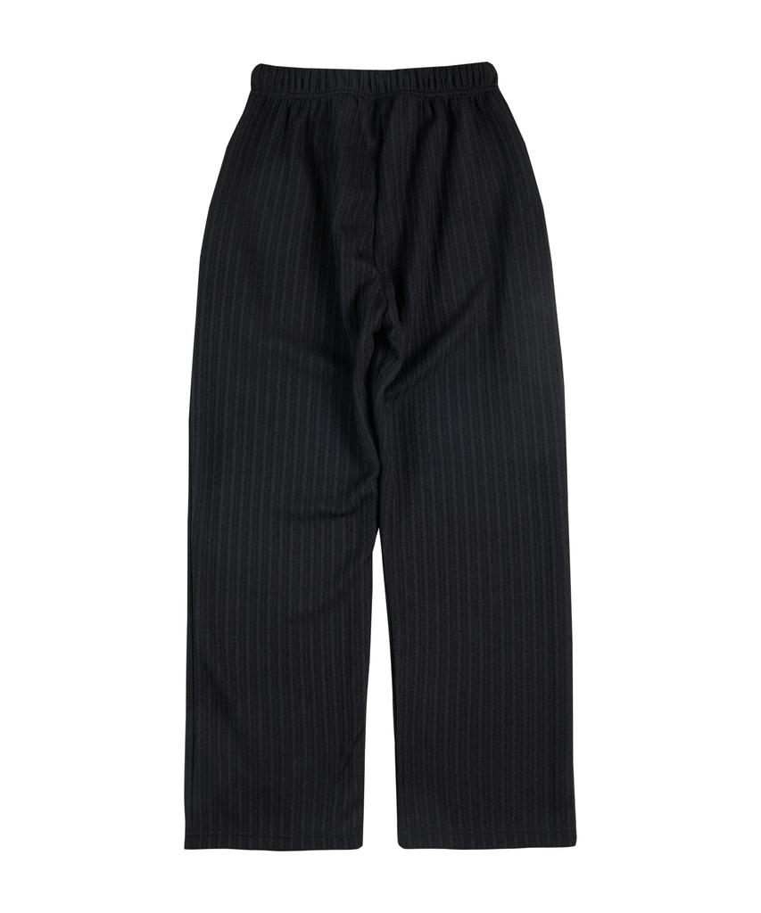 Sseochi410 Wave Ribbed Wide Pants Black