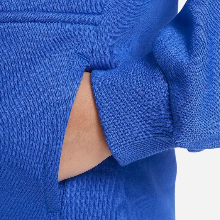 Nike Kids Letter Logo Print Hooded Long Sleeve Sweatshirt Kids Sweatshirt Royal-Blue FD3029-480