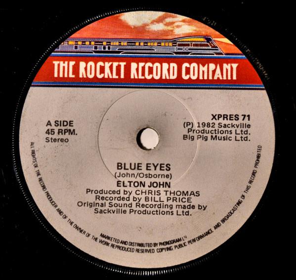 7inch Record ELTON JOHN - Blue Eyes XPRES71 The Rocket Reco 1982 Ireland Pop Used
