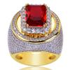 Micro inlaid red treasure ring personalized wedding engagement pie