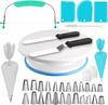 Tiger Crown 65-Piece Cake Turntable Set - Perfect for Finishing Off Cake Decorations! Includes Piping Bags and 24 Nozzles. Ideal for Beginners.