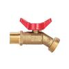 Brass Hose Bib Valve Brass Water Spigot 1/2 Inch NPT Male Inlet 3/4 Inch GHT Male Outlet Garden Hose Adapter for Home