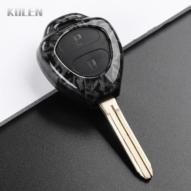 

Abs Carbon Fiber Car Key Case Cover For Toyota Corolla Vios Camry Yaris Rav4 Hilux Cruiser Fortuner 2 3 4 Buttons Protected Fob