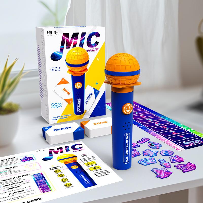 Microphone Music Board Game , Drop The Karaoke Mic Party Games For Adults, Teens, Family, 2-10 Players - Pass The Mic With 280 Song Lyrics (140 Cards)