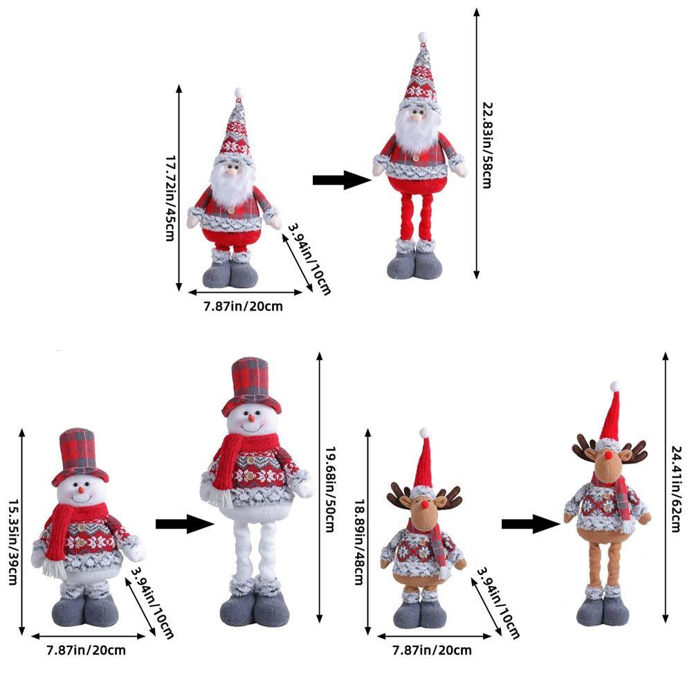 Standing Santa Claus Retractable Doll Snowman Elk Merry Christmas Decoration  Home Decoration