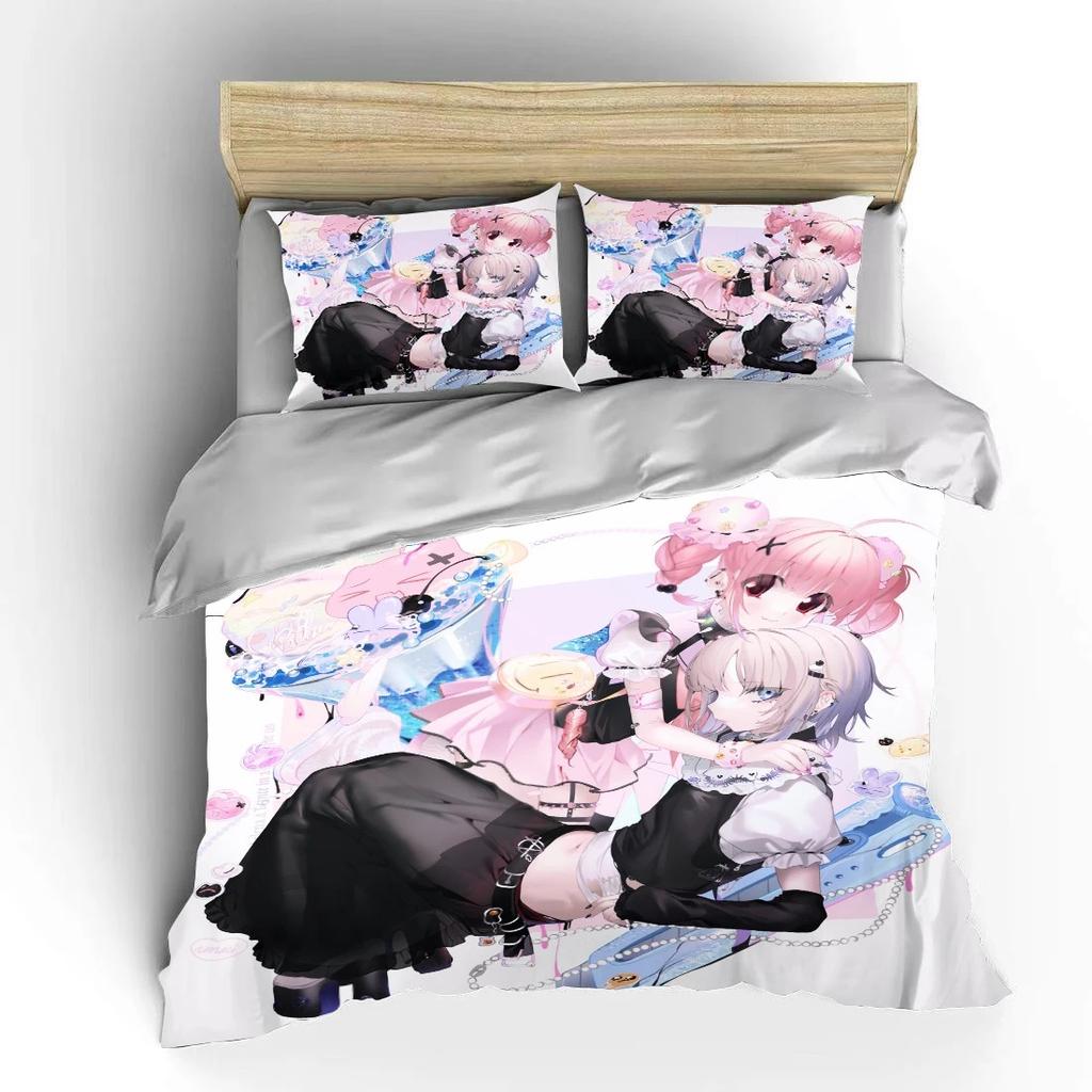 Japanisches 3D Anime Moe Doppelbett Bettbezug Bett Europäische Bettwäschesets Heimtextilien Luxus Kissenbezüge Schlafzimmer Bettwäschesets A