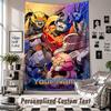Wall Hanging Tapestry With Custom Name & Text, Transformers Decorative Tapestry For Bedroom