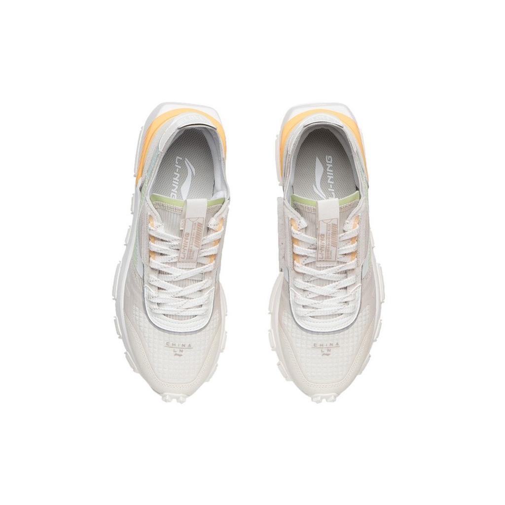 Li Ning Classic Casual Shock Absorption Rebound Low Top Running Shoes Women Sneakers Pearl-White AGCR360-1