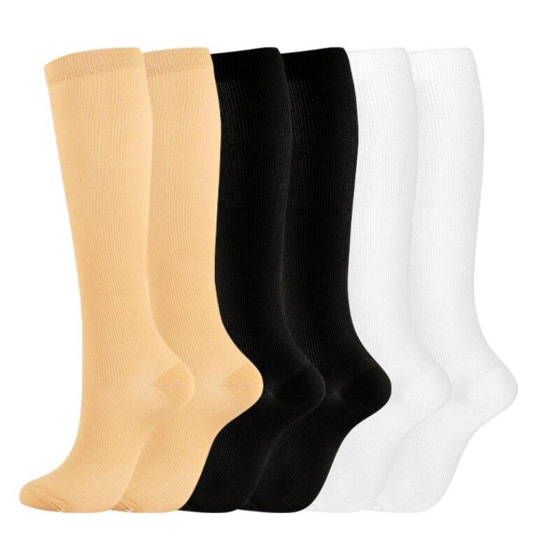 Compression Socks for Women & Men Circulation (3 Pairs) - Best Support for Running Nurses Recovery Cycling Flight
