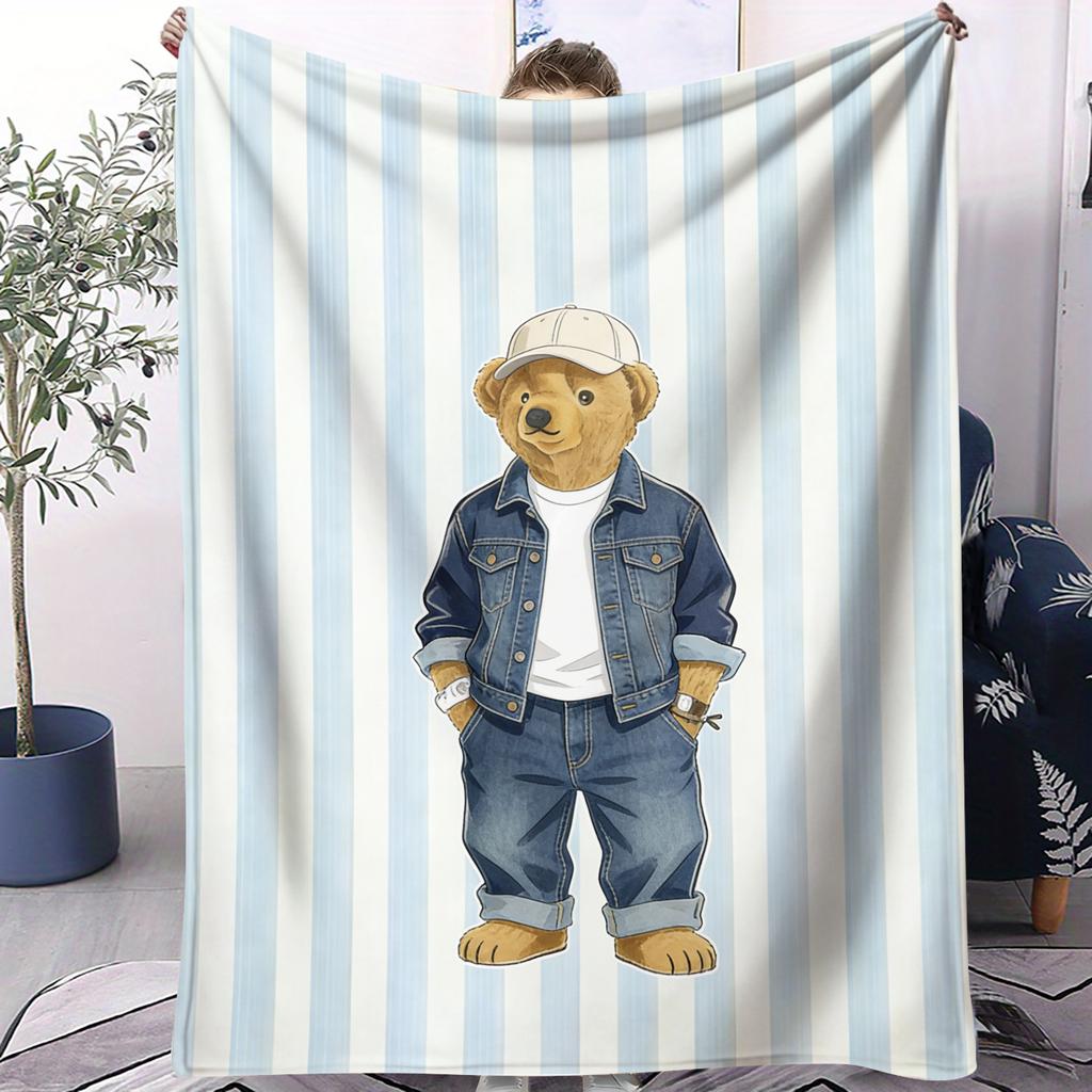 Various Styles Teddy Bear Small Cover Blanket Bed Sheet Soft Comfortable Warm All Season For Bedroom Sofa Dorm Car Camping Nap