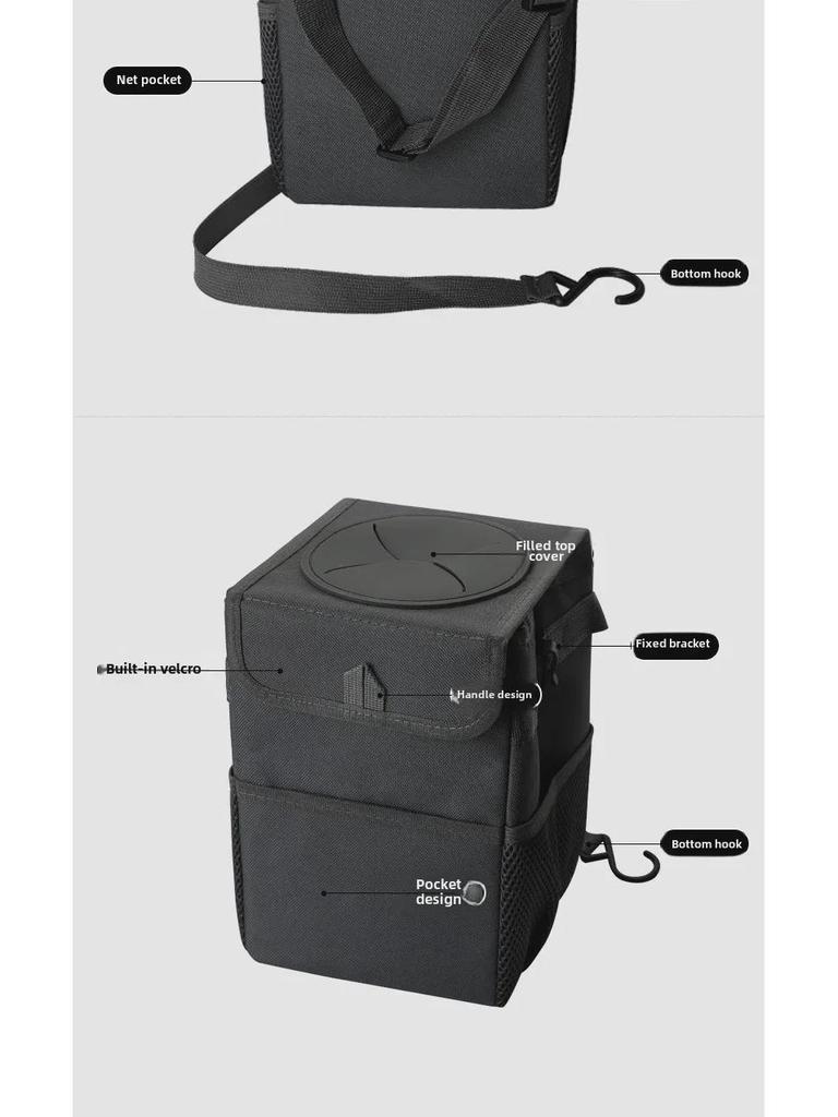 Przenośny Składany Kosz na Śmieci do Montażu w Samochodzie z Wielofunkcyjnym Designem do Zawieszania