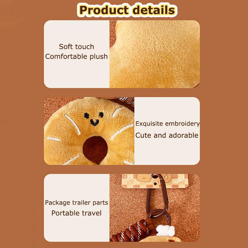 1PC Cute Backpacks Soft Decorative Bread Keychain Durable Sturdy Practical Plush Wallets Delicate Touch Gift