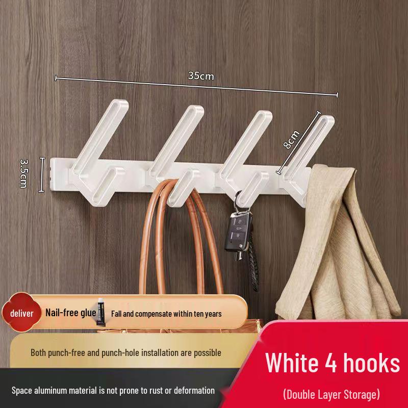 Wall-Mounted Coat and Clothes Hook – No-Punch Behind-Door Wardrobe Rack for Entrance and Hallway