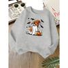 Kids Unisex Crewneck Sweatshirt, Cute Knit Hat Ghost Pumpkin Bat Halloween Print Soft Fleece Long Sleeve Pullover For Boys Girls Over 4 Years Old
