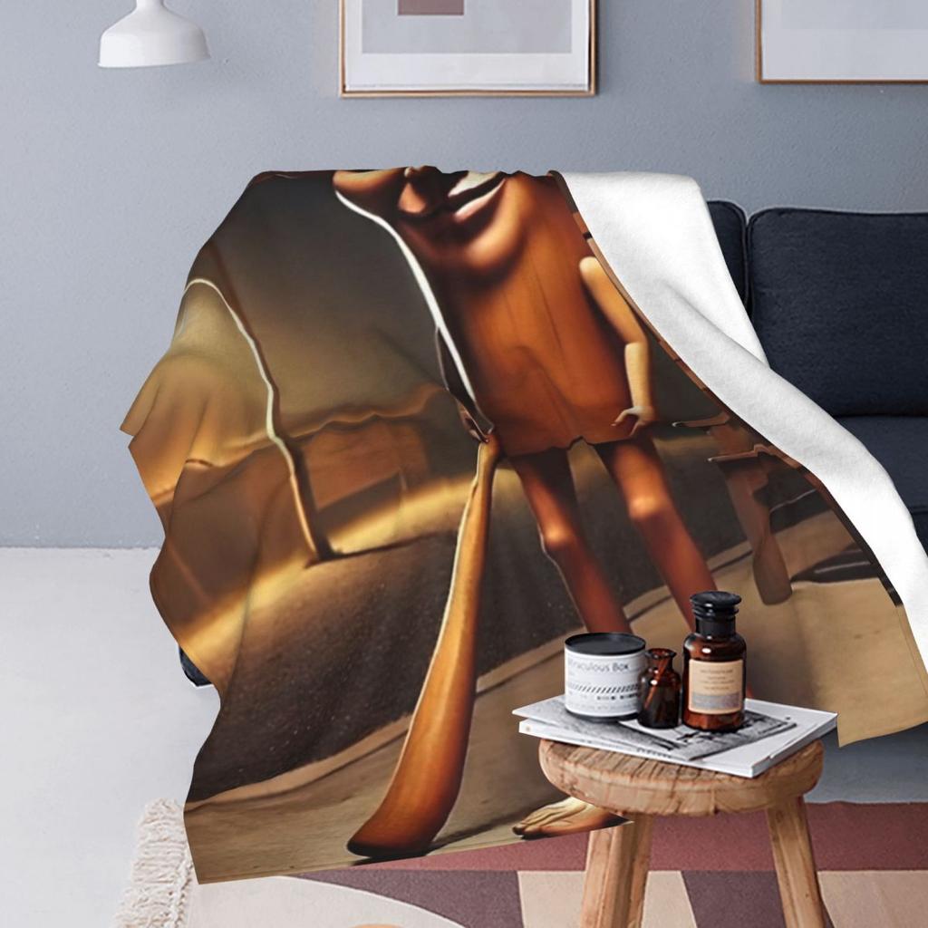 Tung Tung Tung Sahur Blankets Fleece Winter Italian Brainrot Portable Ultra-Soft Throw Blanket for Bedding Plush Thin Quilt