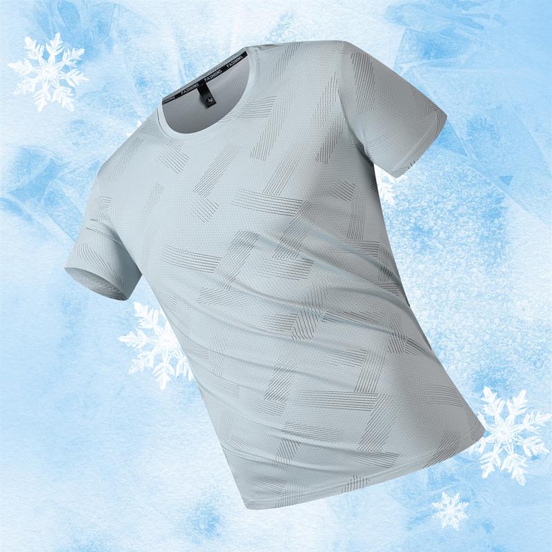 Short-sleeved Ice Silk Short-sleeved T-shirt Men's Thin Loose Quick-drying T-shirt Running Sports Elastic Men's Top Large Size