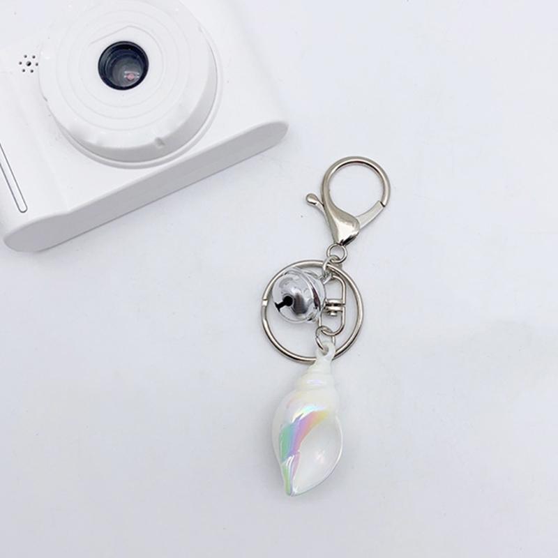 Colorful Conch Bell Keyring Stylish Acrylic Pendant Keychain Acrylic Alloy Key Chain Fashionable Bag Charm Accessory