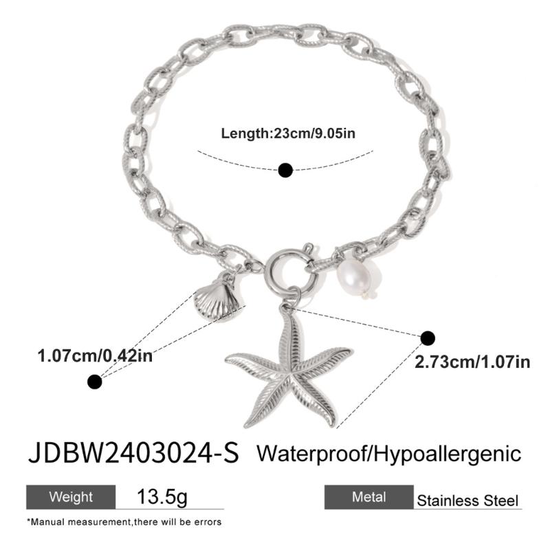 Delicate Ocean Beads Bracelet Comfortable Wrist Jewelry Stainless Steel Texture for Individualistic Jewelry Seekers