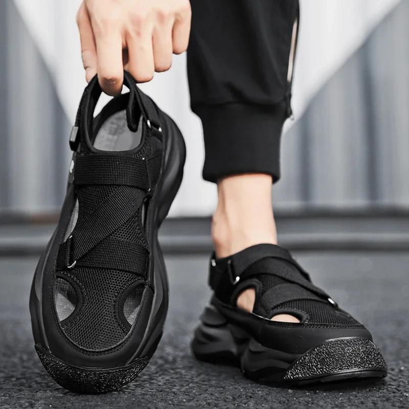 Fashion Designer Men's Sandals Breathable Casual Shoes for Men Outdoor Non Slip Beach Sandals  New Male Platform Sandalias