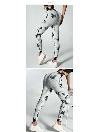Leggings de Yoga Taille Haute Tie-Dye pour Femmes - Pantalon de Sport Sans Coutures Push-Up