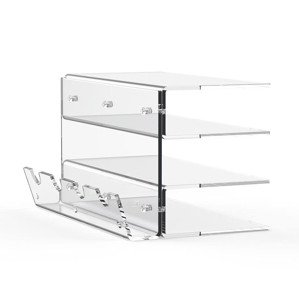 

Transparent 3-layer Acrylic Keyboard Display Rack Mouse Storage Shelf Desktop Tray Raised Tilt Bracket Keyboards Support Stand