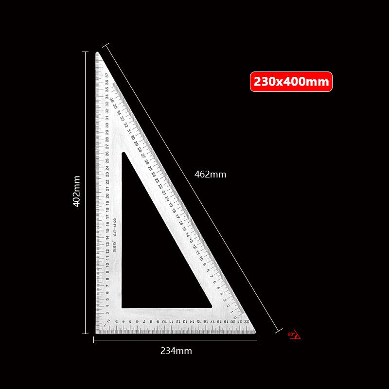 Stainless Steel 90° & 45° Right Angle Triangle Ruler for Woodworking & Decoration