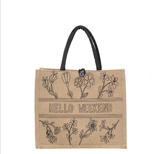 

Маленькая свежая льняная сумка женская сумка модная сумка с принтом большая вместительность сумка через плечо сумка-тоут average size