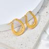 Geometric U-striped titanium steel earrings, girls' temperament is simple, frigid, wind ear jewelry batch