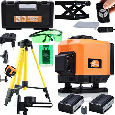 Laser-Wasserwaage Orange Tiger 12 Linien ROT12L – Hohe Genauigkeit | Set MAX PACK_L1 | Magnethalterung und Stativ 43-120 cm