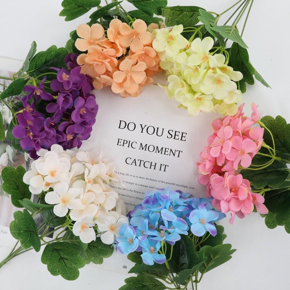 Silk Cloth Foam Flower Bouquet Dyed Edged Simulation Flowers Home Decoration  Photography Props