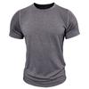Mens American Style Solid Color Crew Neck Short Sleeve Casual T Shirt