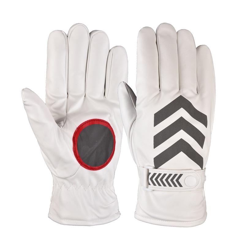 

Мужские светоотражающие защитные кожаные велосипедные перчатки, теплые, утолщенные флисовые, для улицы, мотоциклетные, ветрозащитные, с сенсорным экраном One size