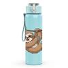 1PC Lazy Sloth Animal Pattern 750ml Color Plastic Sports Water Bottle Leakproof Flip Straw Lid Suitable for Sports Office Home Use