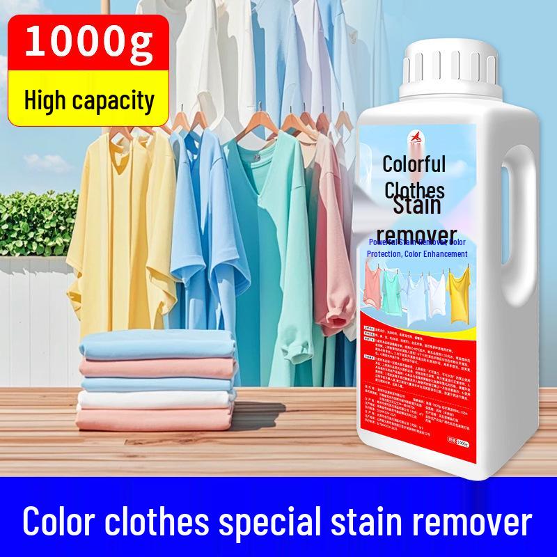 Universal Color Brightening Bleach Powder: Stain Remover & Yellowing Corrector for Colored & White Clothes.