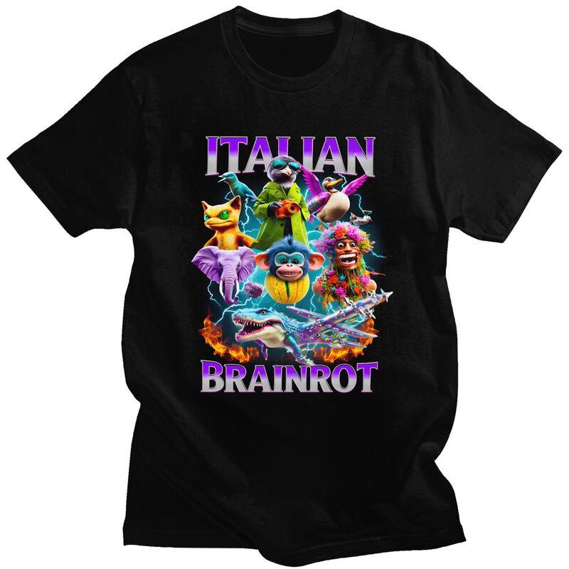 Italian Brainrot Meme Design T Shirts 100 Cotton Tees Shirt Streetwear Round Neck Tshirts Casual ShortSleeve Clothing