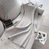 Elegant Ladies Round Neck Vertical Pit Stripe Long Sleeved Knitted Dress for Women Slim Waist Sweater Long Dresses