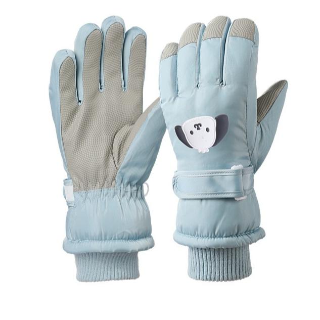 Children Ski Gloves Cartoon Thickened Fleece Winter Warmth Waterproof Fabric for Boys Girls Puppies Frostbite Prevention Sanrio