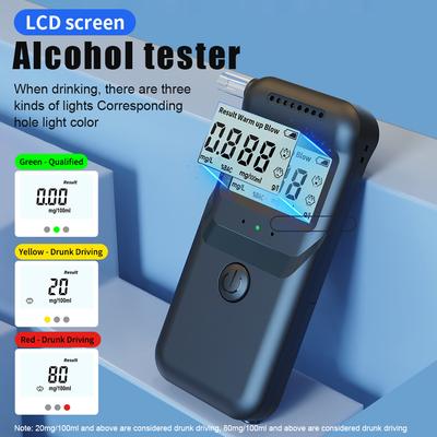 High Accuracy Portable Breathalyzer LCD Digital Alcohol Breath Detector Blowing Alcohol Tester Drunk Driving Test for Home Party