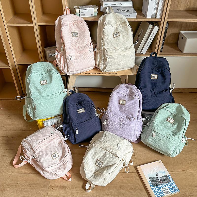 Japanese ins style student schoolbag female simple large-capacity travel backpack junior high school student small fresh and sweet backpack