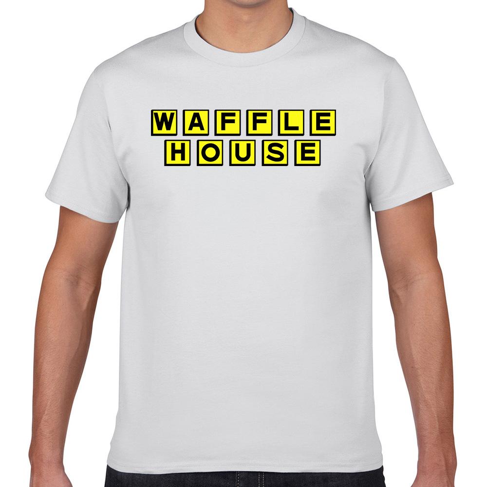 Tops T Shirt Unisex Waffle House Basic Black Geek Print Male Tshirt 3XL