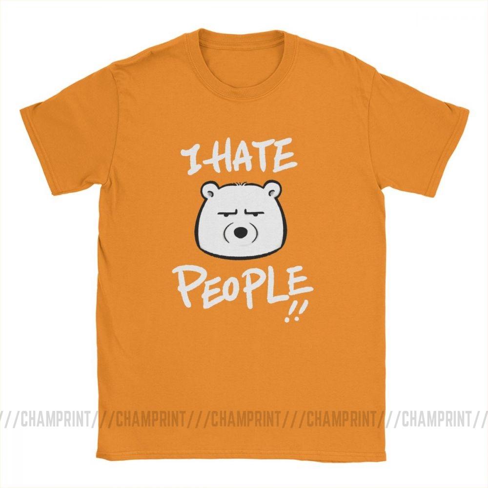 I Hate People Men T Shirts Bear I Eat People Solitary Autism Casual Cotton Short