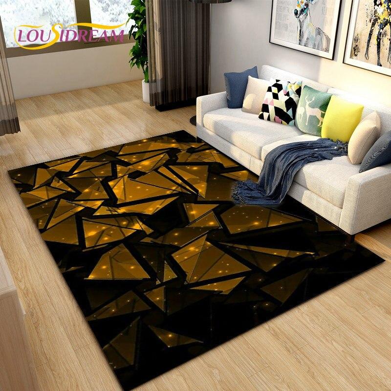 3D Abstract Geometric Visual Illusion Area Rug Large,Carpet Rug for Living Room Bedroom Sofa,Kitchen Doormat Non-slip Floor Mat